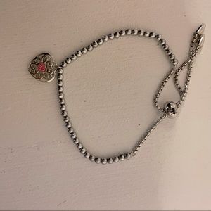 5/$10 heart charm adjustable length bracelet